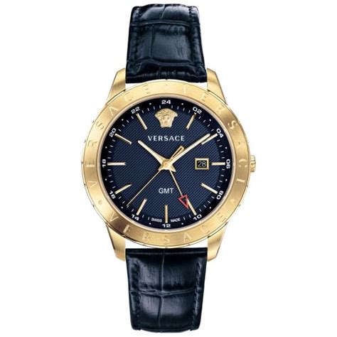 Men's Versace Univers Blue Leather Strap Watch VEBK00318